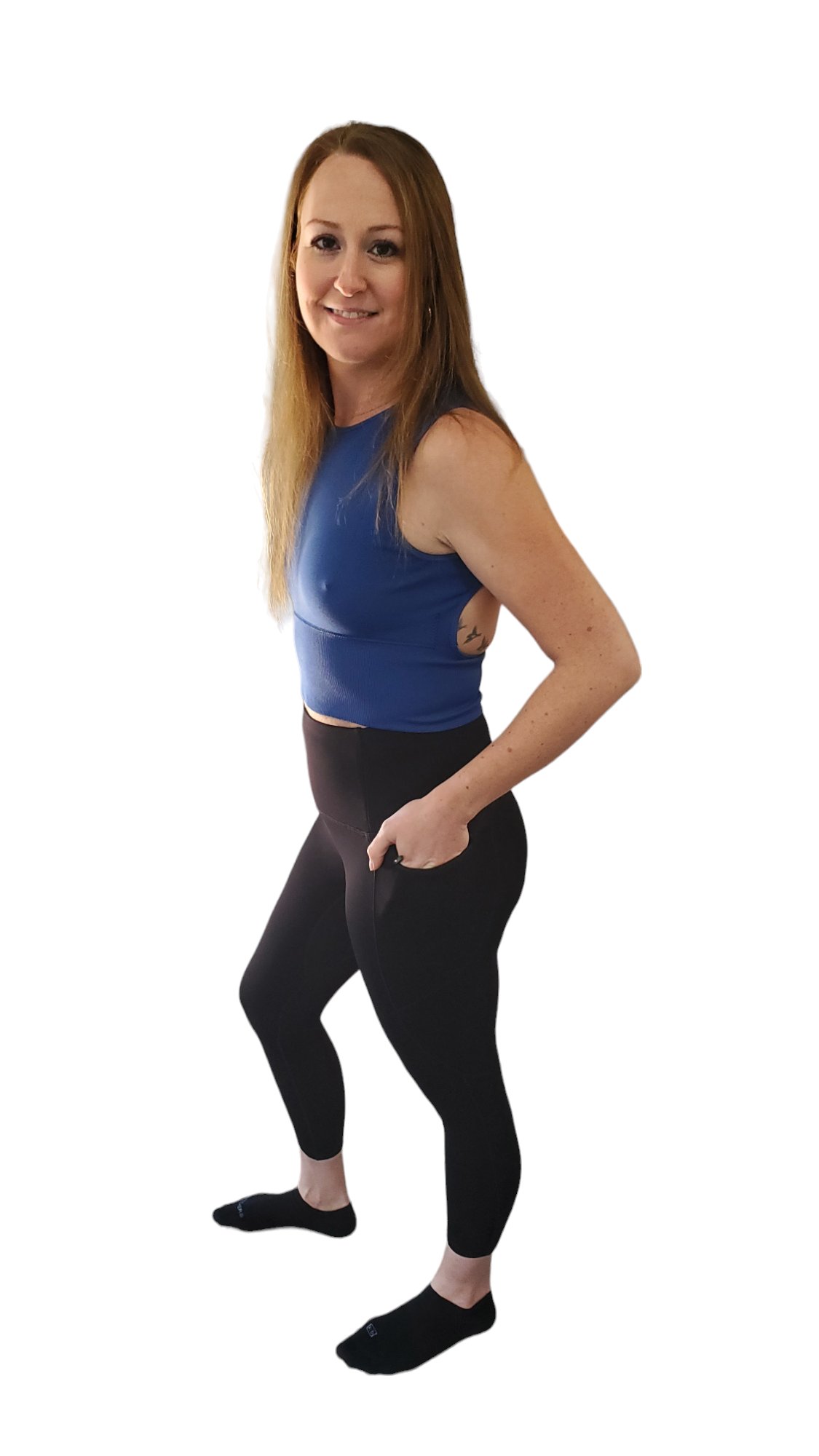 High Waisted Tummy Control Shaping Leggings with Pockets that have Zippers