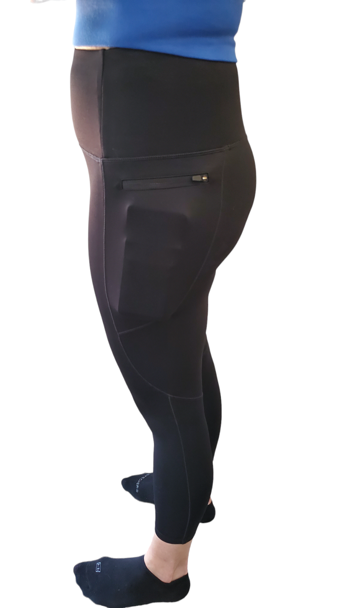 Black women's shaping leggings with high waist