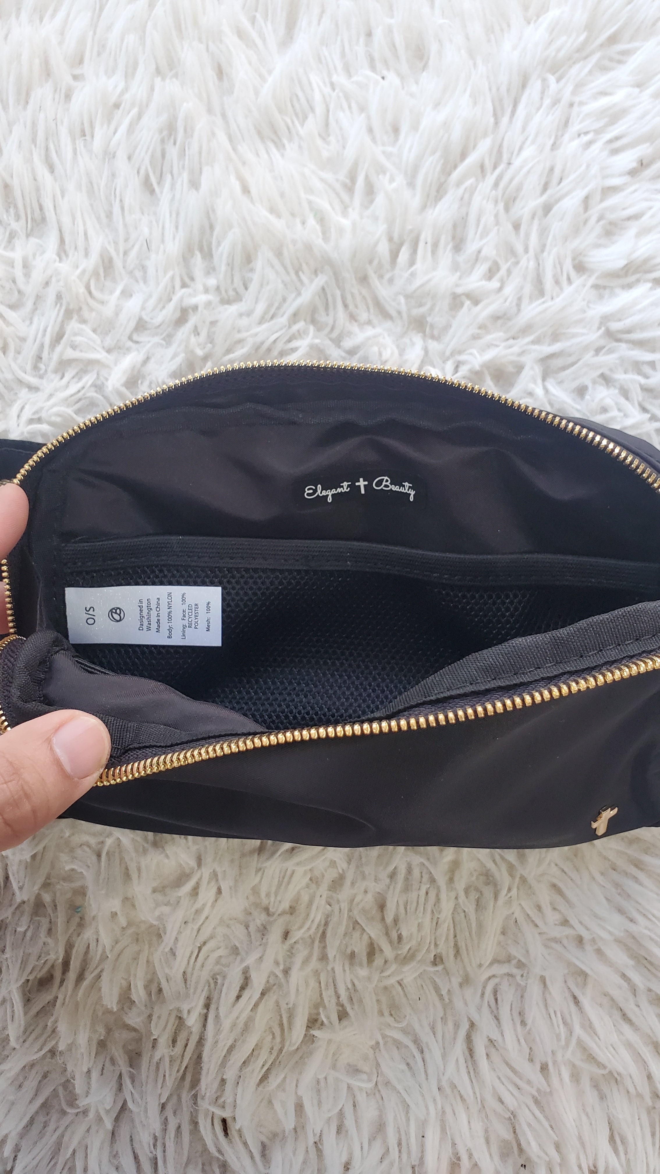 Large 2L Size Gold Black Faith Everywhere Belt Bag One Size Fits All